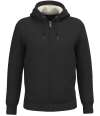 NS460 Native Spirit Unisex Sherpa lined Full Zip Sweatshirt Black colour image
